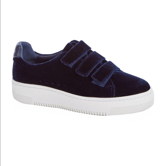 Blue velvet Velcro strap Sandro Paris Sneakers - Picture 2 of 8